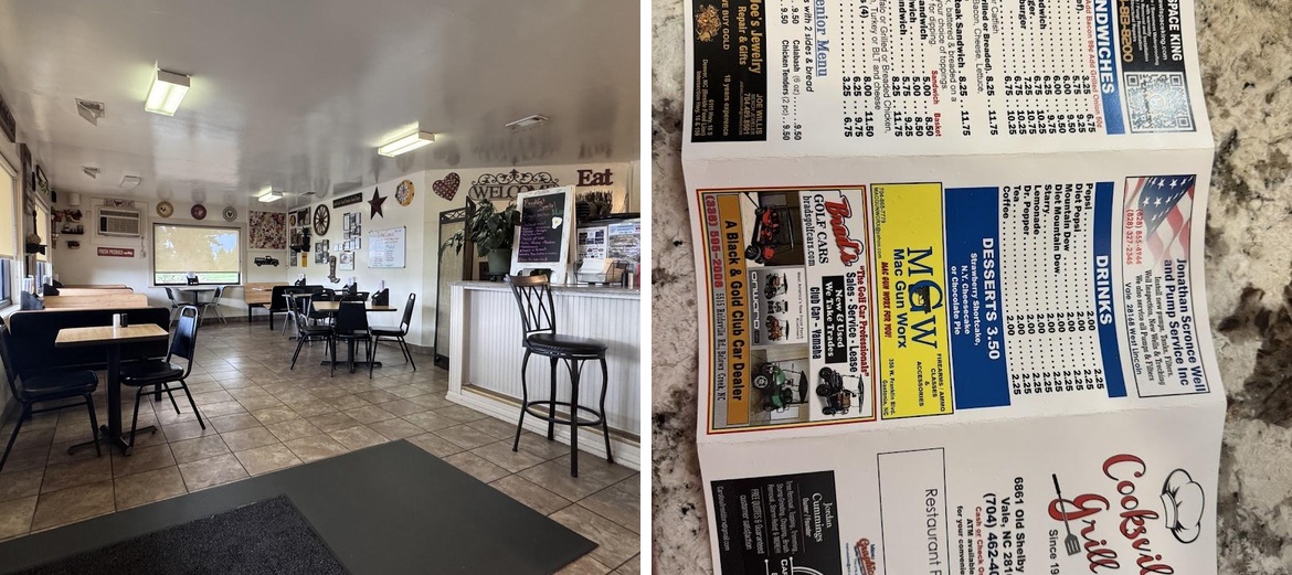 Cooksville Grill, LLC Menu