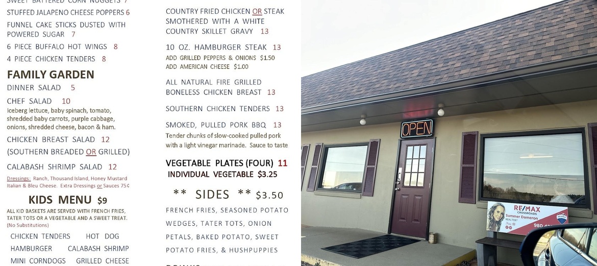 Cooksville Grill, LLC Menu